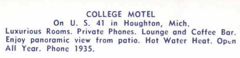 College Motel - Vintage Postcard